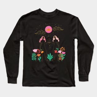 pink moon Long Sleeve T-Shirt